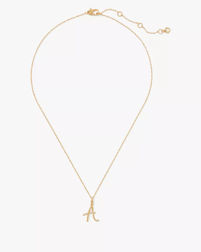 initial script a pendant gold