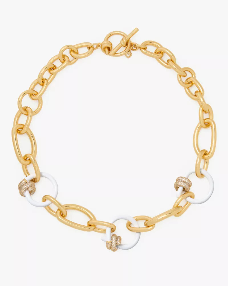 ropes knots statement necklace neutral multi
