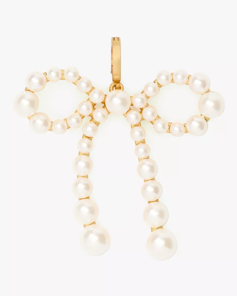 one in a million pearl bow charm white gold