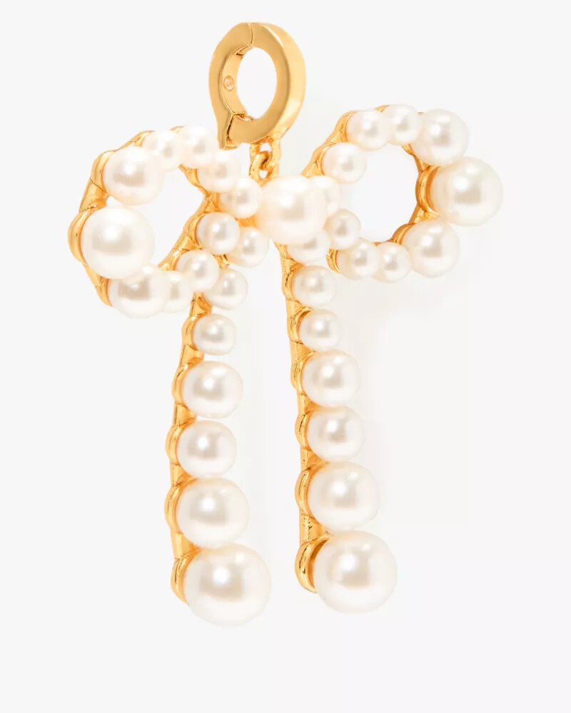 one in a million pearl bow charm white gold