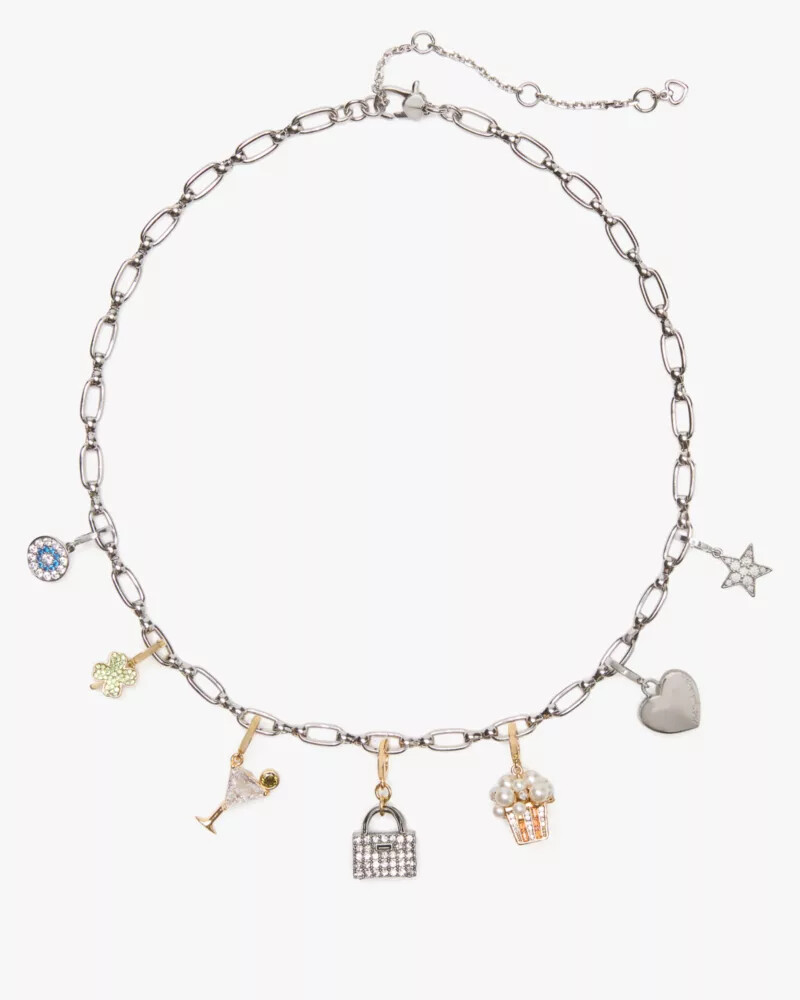 one in a million chain charm necklace silver