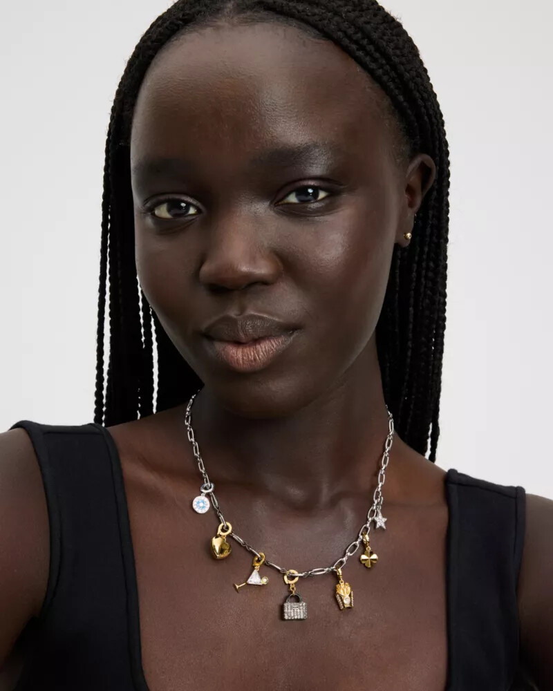 one in a million chain charm necklace silver