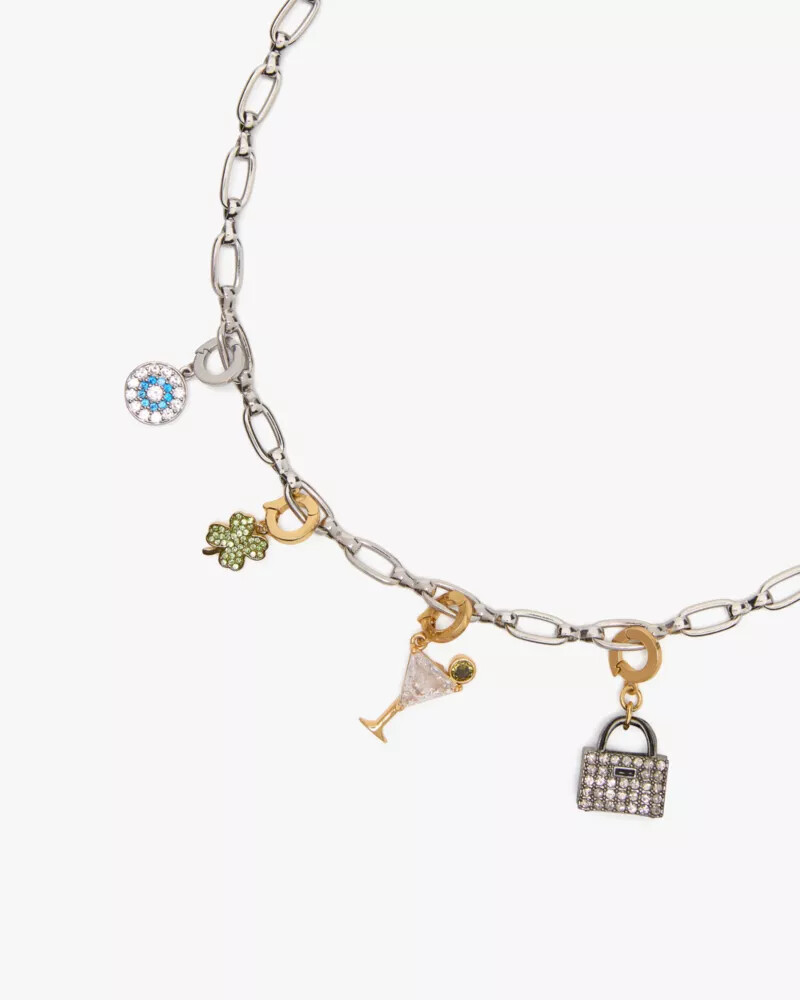 one in a million chain charm necklace silver