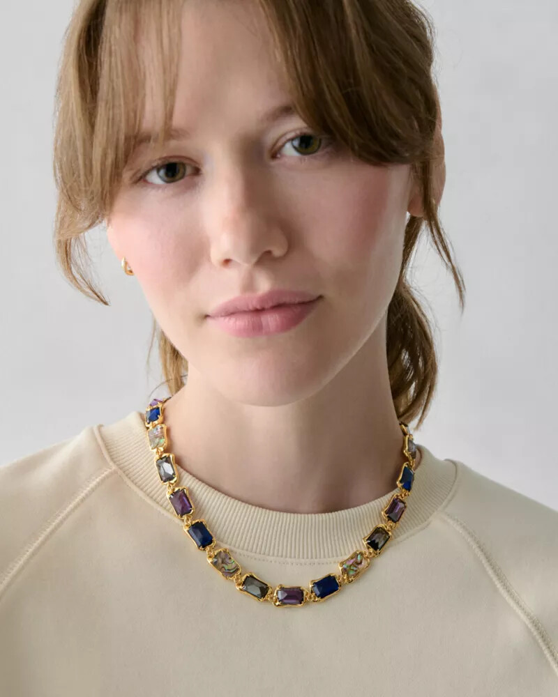 molten glass statement necklace multi