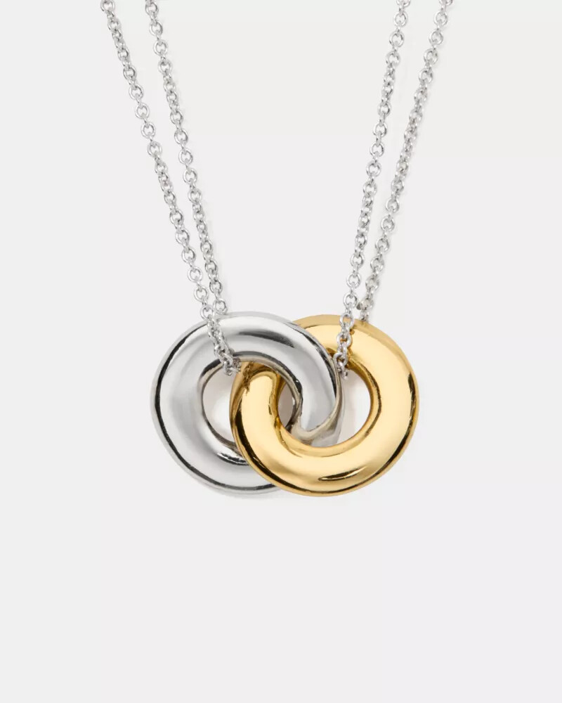 interlock small pendant silver gold
