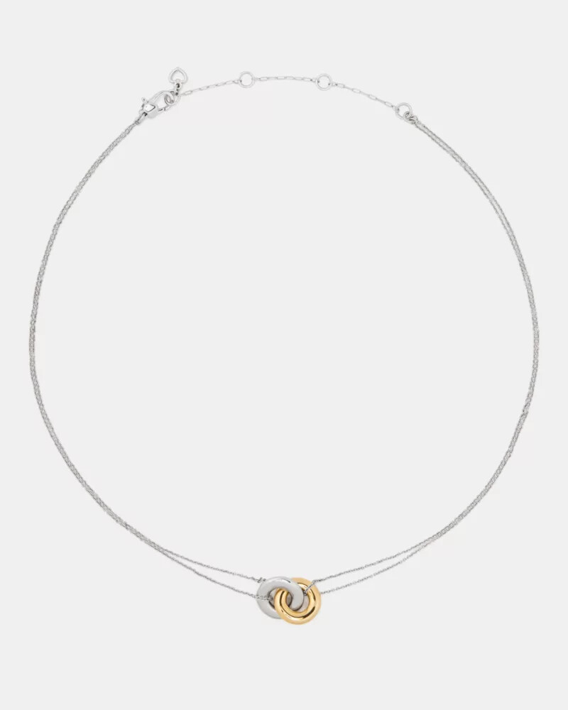 interlock small pendant silver gold