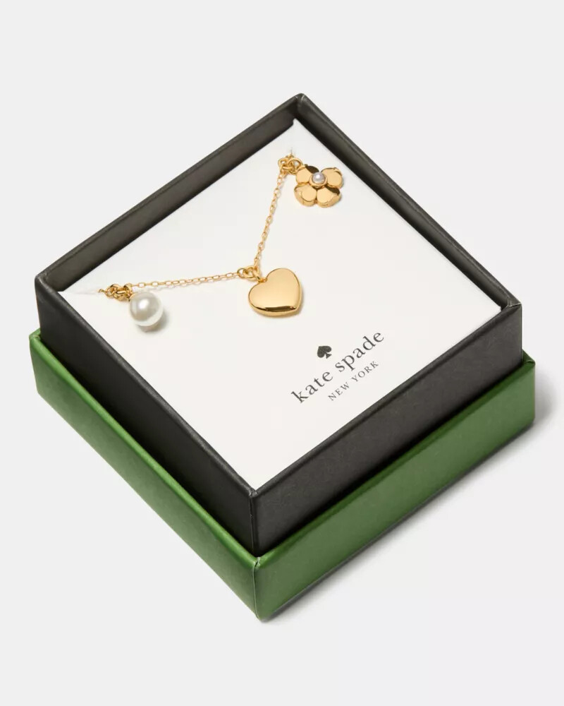 charm necklace gold multi