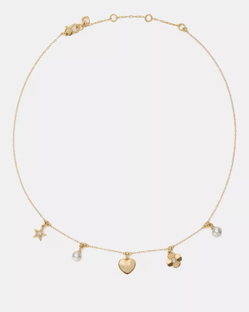 charm necklace gold multi