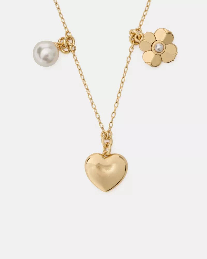 charm necklace gold multi