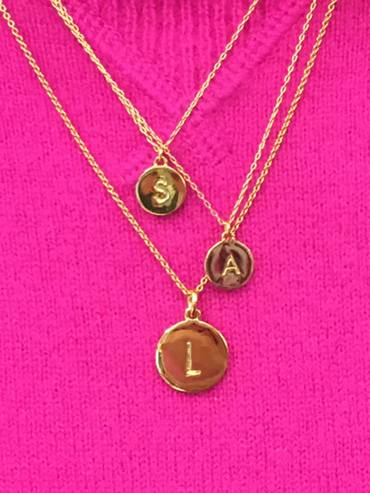 initial d mini pendant gold