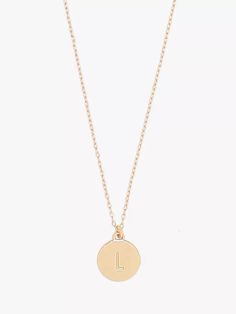 initial l mini pendant gold