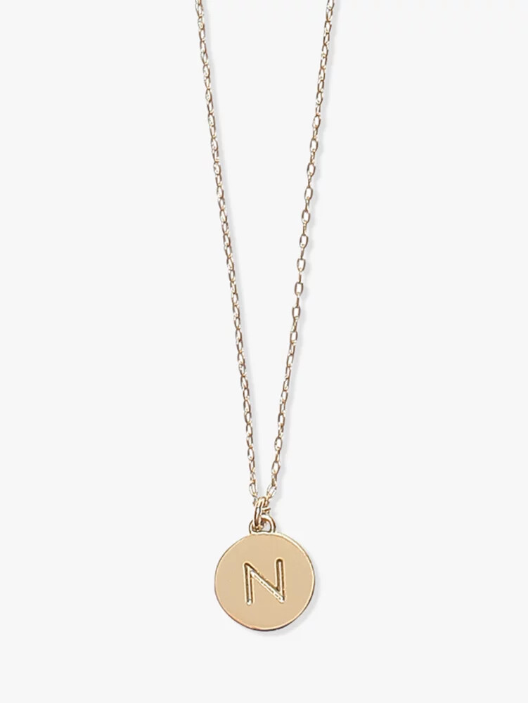 initial n mini pendant gold