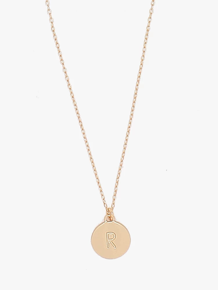 initial r mini pendant gold