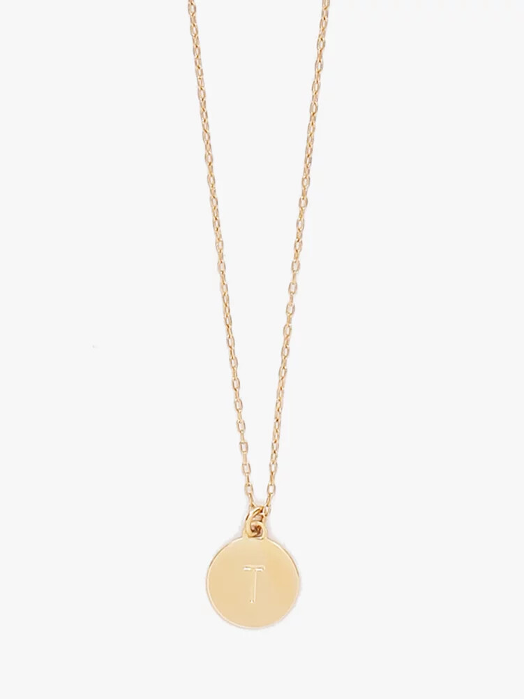 initial t mini pendant gold