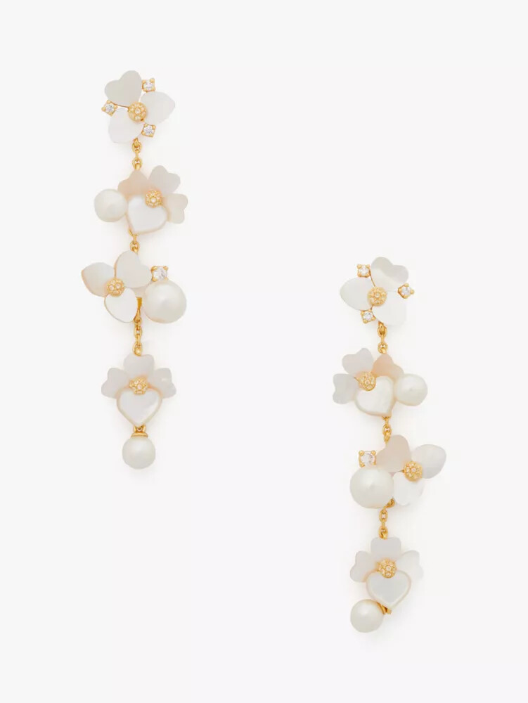 precious pansy statement linear earrings multi