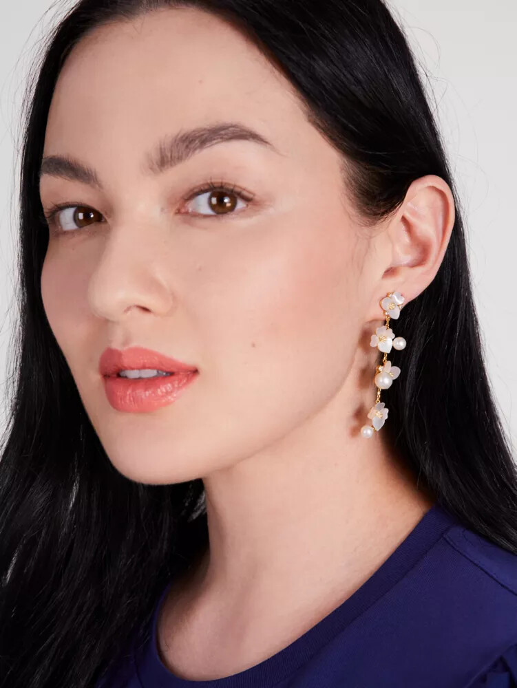 precious pansy statement linear earrings multi