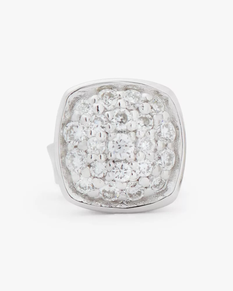 kate spade fine time to shine pavé diamond studs silver