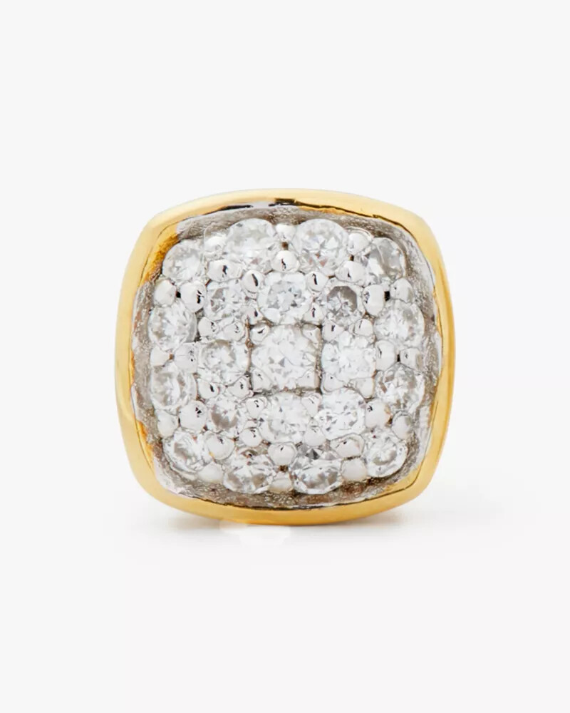 kate spade fine time to shine pavé diamond studs gold