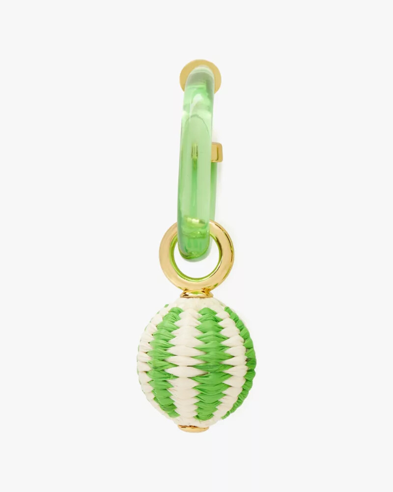 feeling bubbly raffia charm hoops green multi