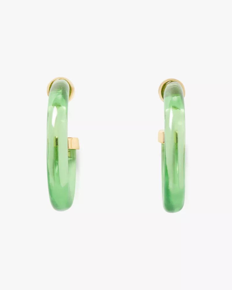 feeling bubbly raffia charm hoops green multi