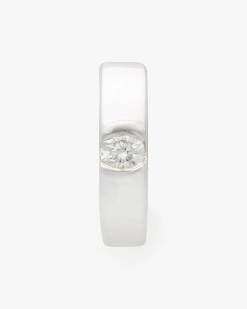 kate spade fine meant to be diamond huggies silver