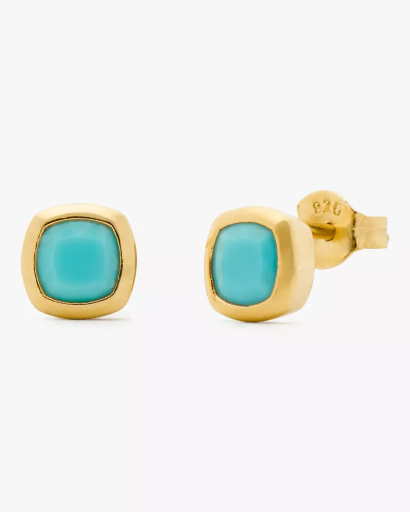 kate spade fine time to shine gem studs turquoise