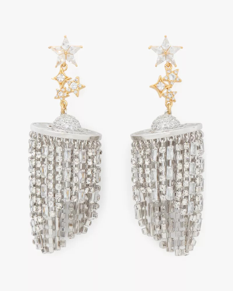 space cadet fringe earrings neutral multi