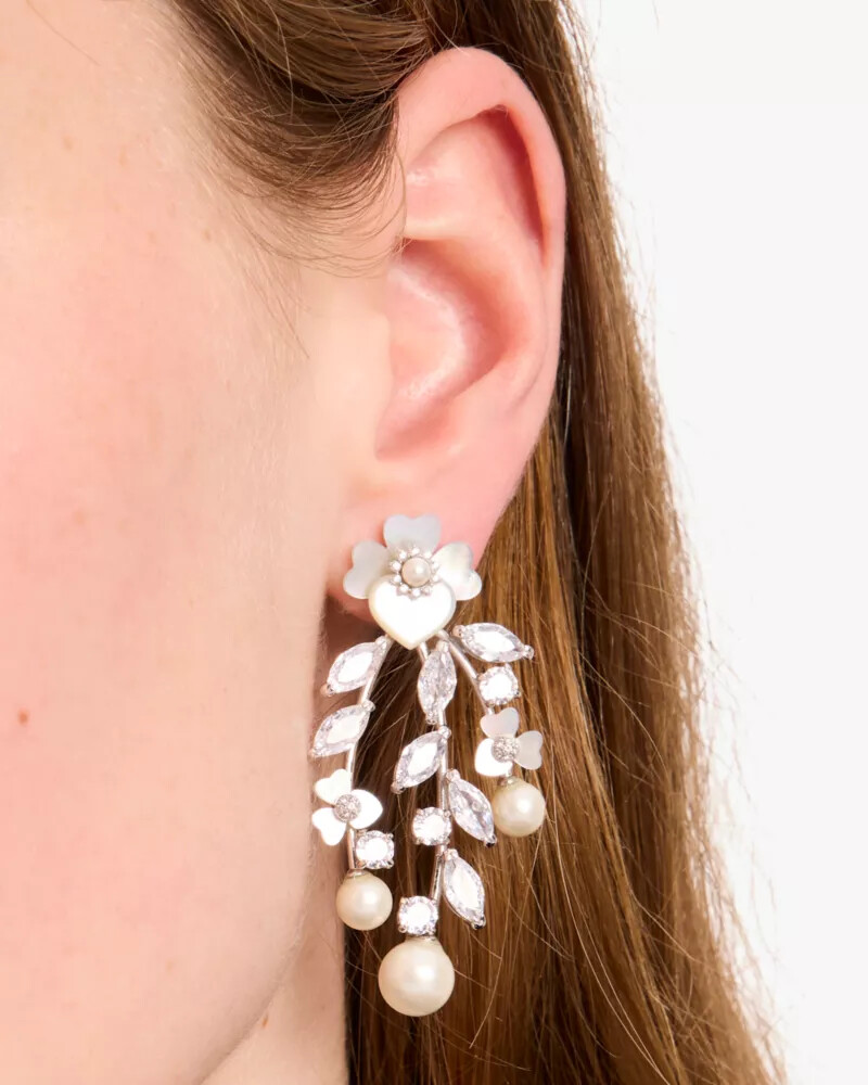 precious pansy chandelier earrings multi