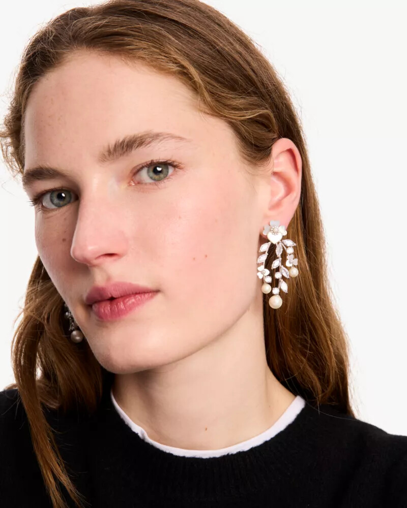 precious pansy chandelier earrings multi