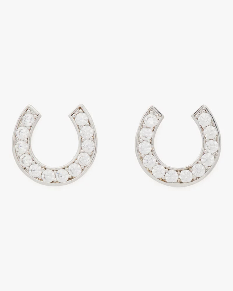 lucky charm pavé horseshoe studs multi