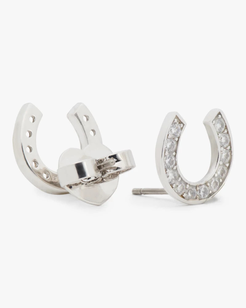 lucky charm pavé horseshoe studs multi