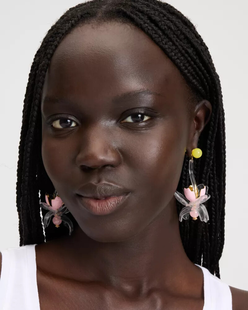 bright orchid statement earrings pink multi
