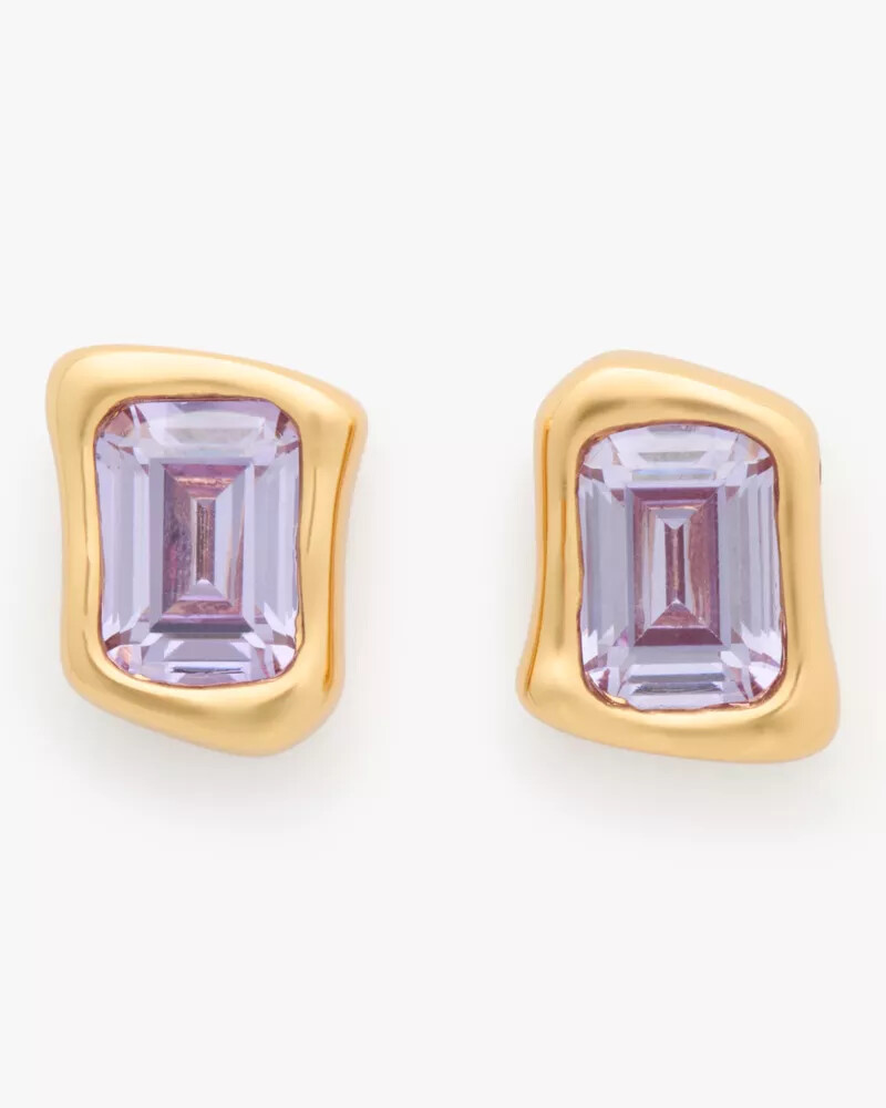 molten glass studs light amethyst