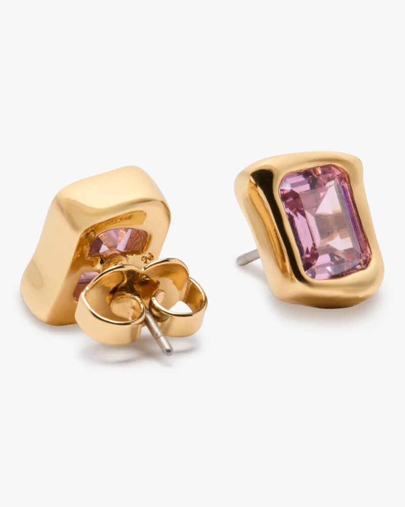 molten glass studs light pink