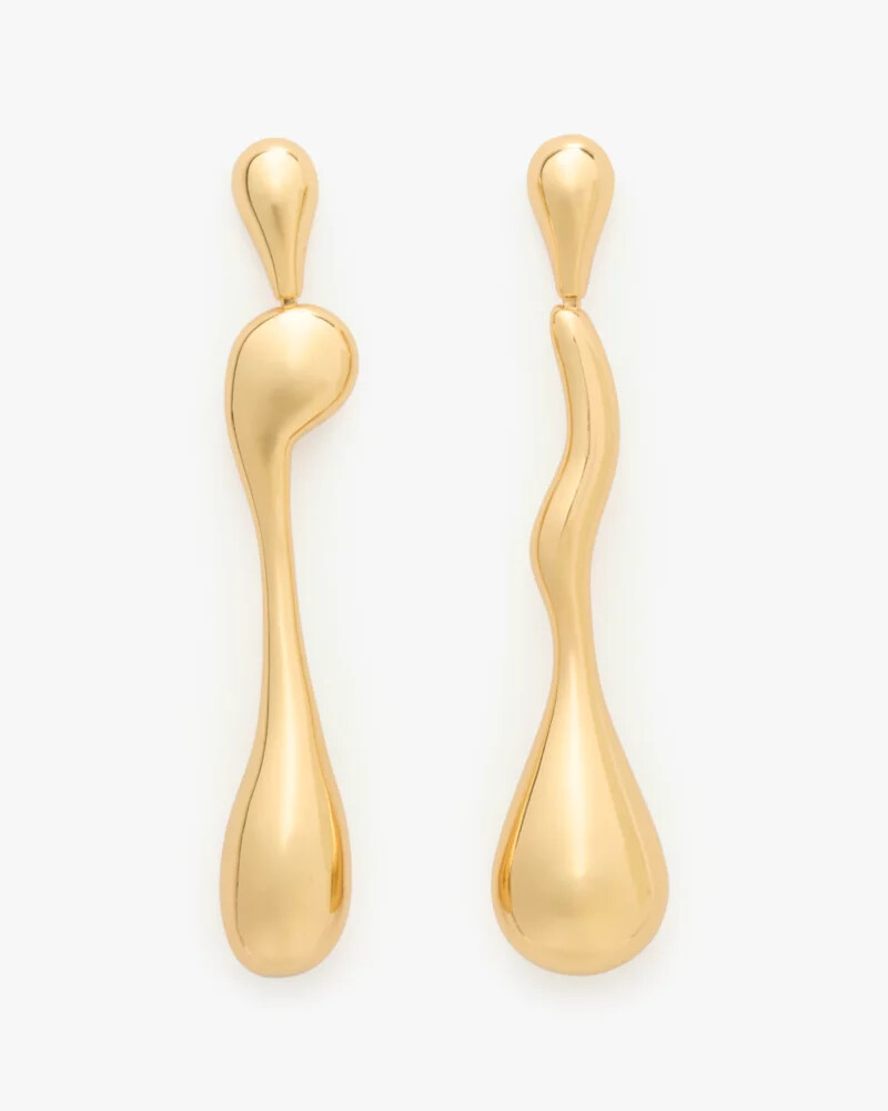 molten linear earrings gold