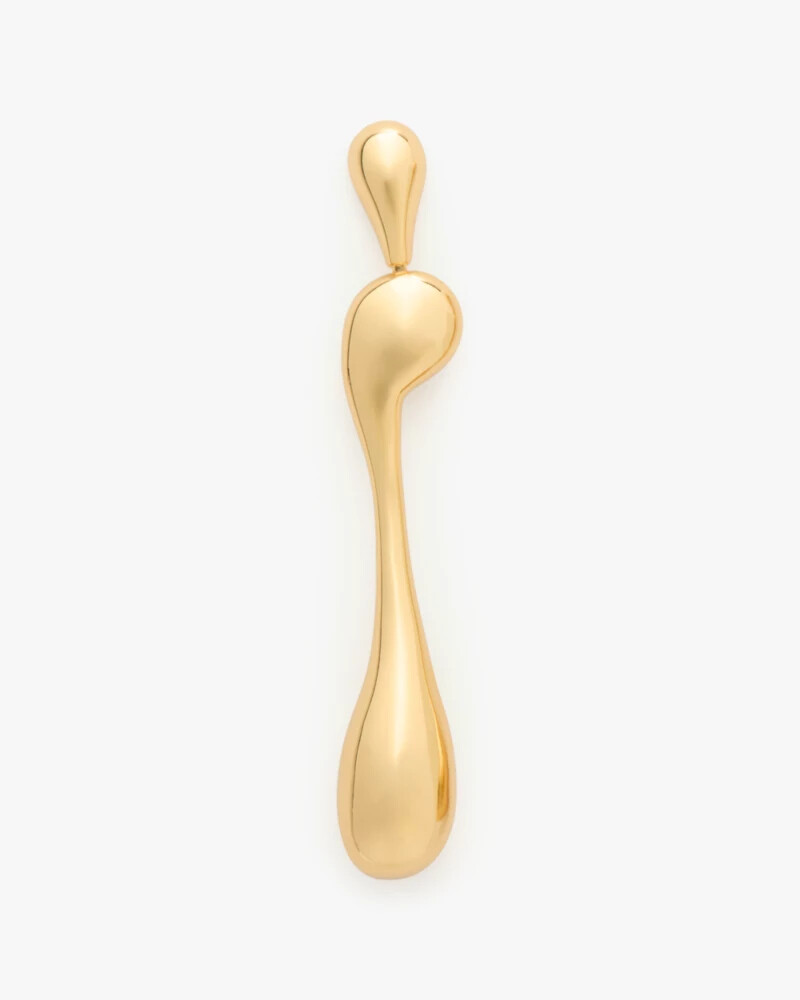 molten linear earrings gold