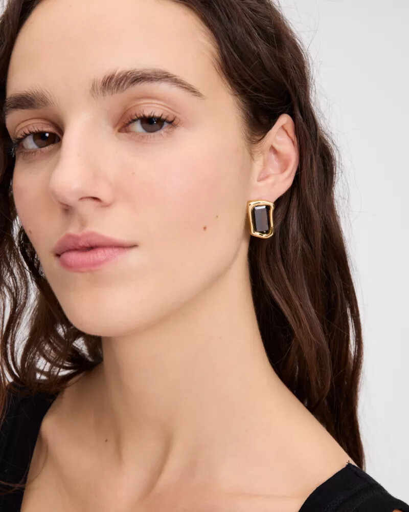 molten glass statement studs multi