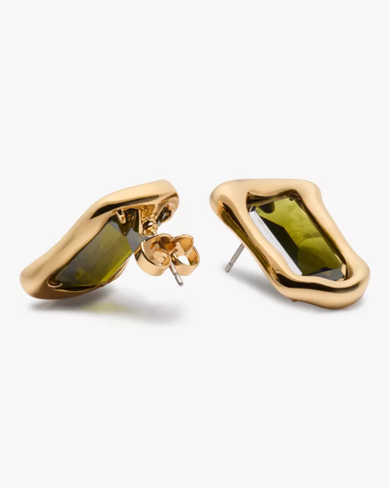 molten glass statement studs multi