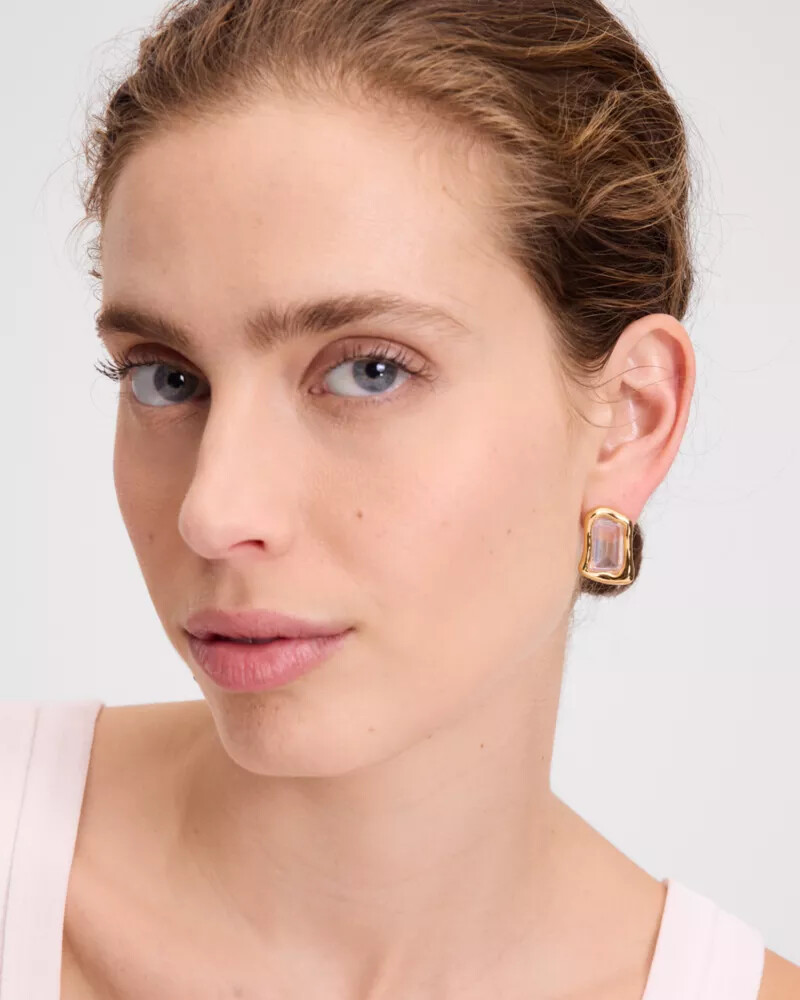 molten glass statement studs multi