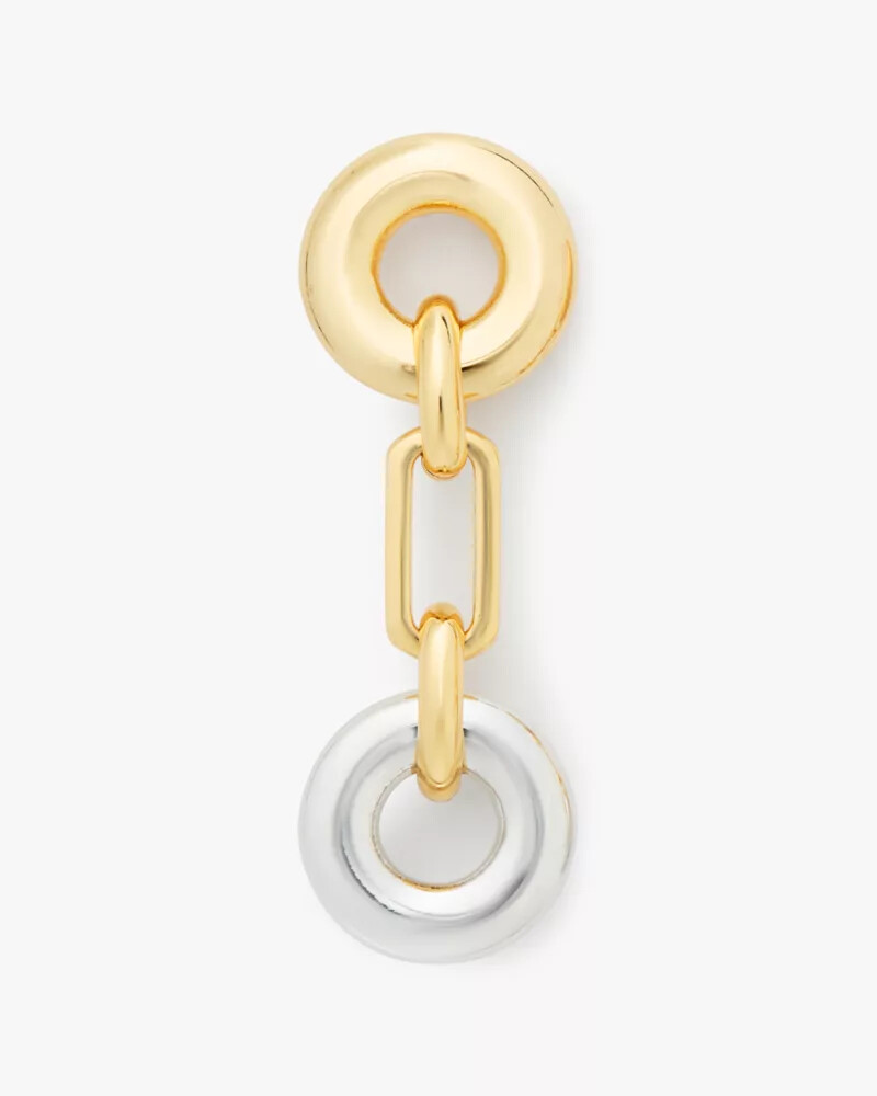interlock linear earrings silver gold