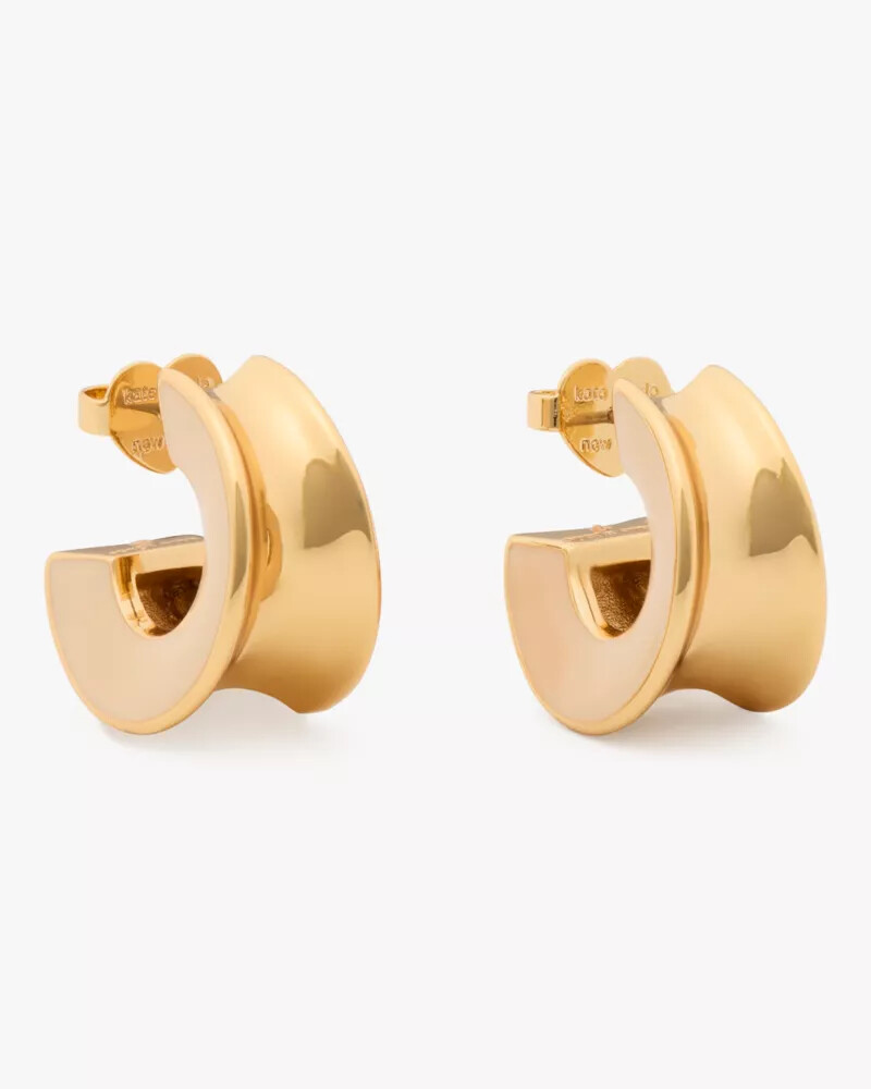 bold small hoops beige neutral