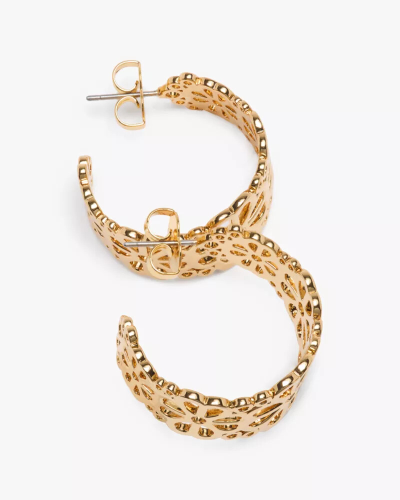 spade flower lace hoops gold