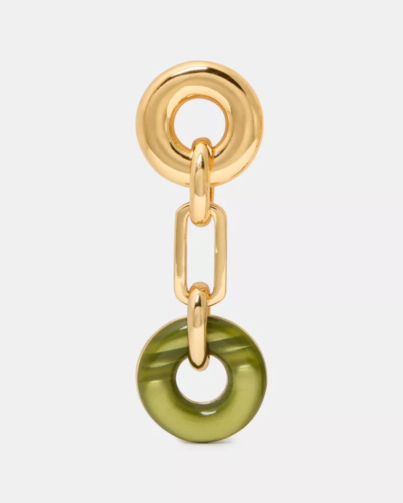 interlock linear earrings light green