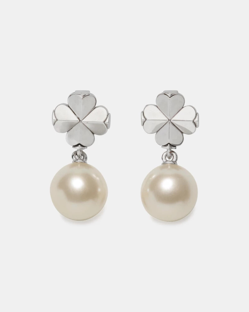 spade flower pearl drop earrings multi