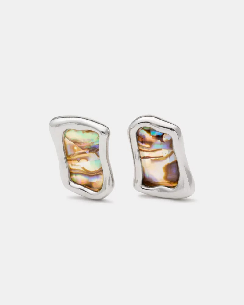molten glass statement studs multi