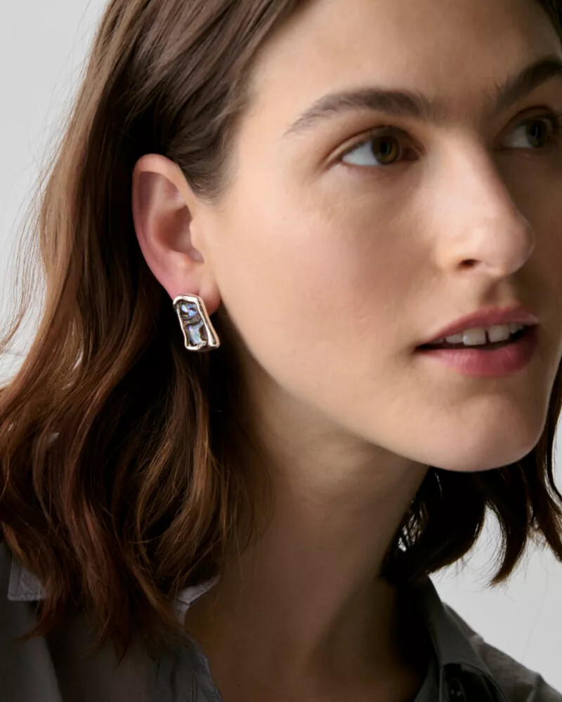 molten glass statement studs multi