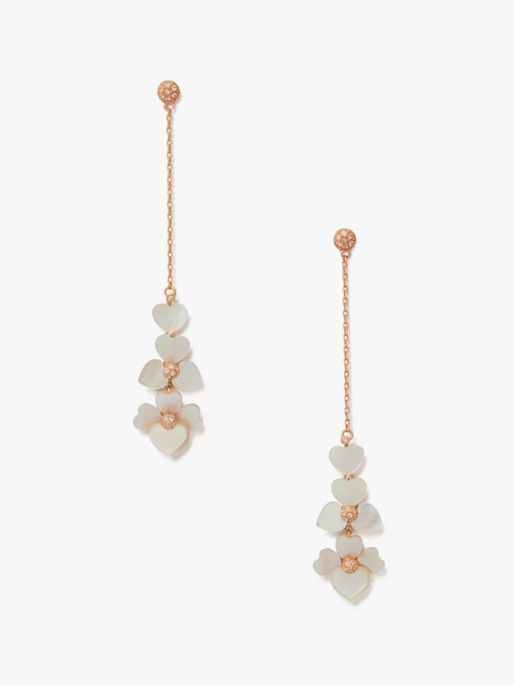 precious pansy linear earrings multi
