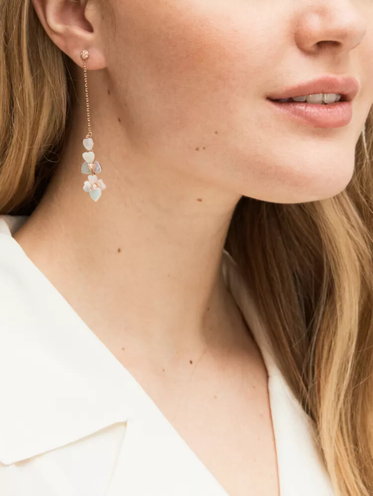 precious pansy linear earrings multi