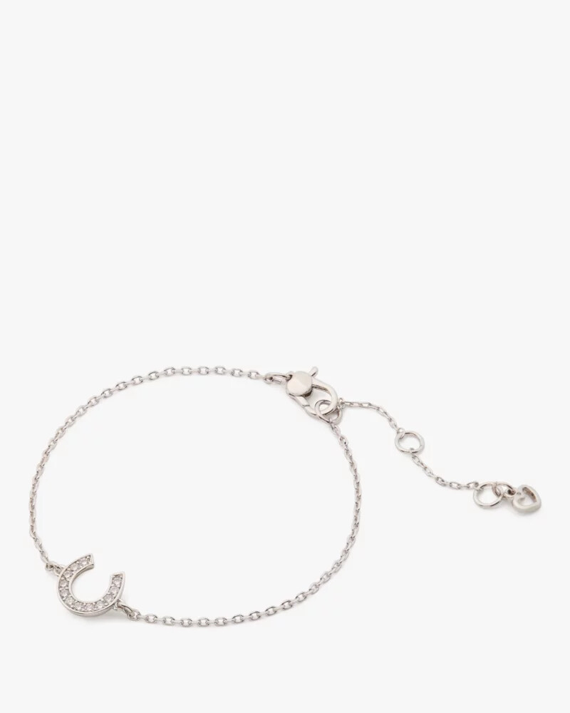 lucky charm pavé horseshoe solitaire bracelet multi