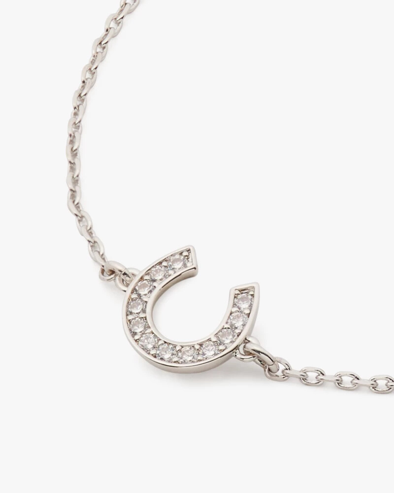 lucky charm pavé horseshoe solitaire bracelet multi